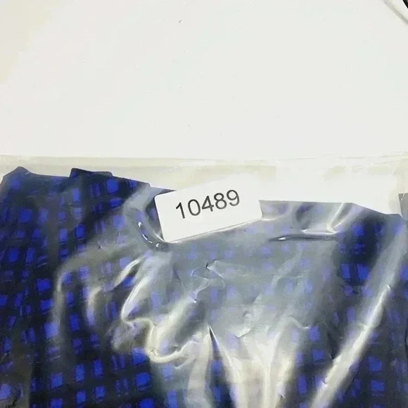 Lane Bryant Womens Plus Size Blue Plaid Sleeveless Top 26/28 Polyester Spandex - Picture 5 of 5